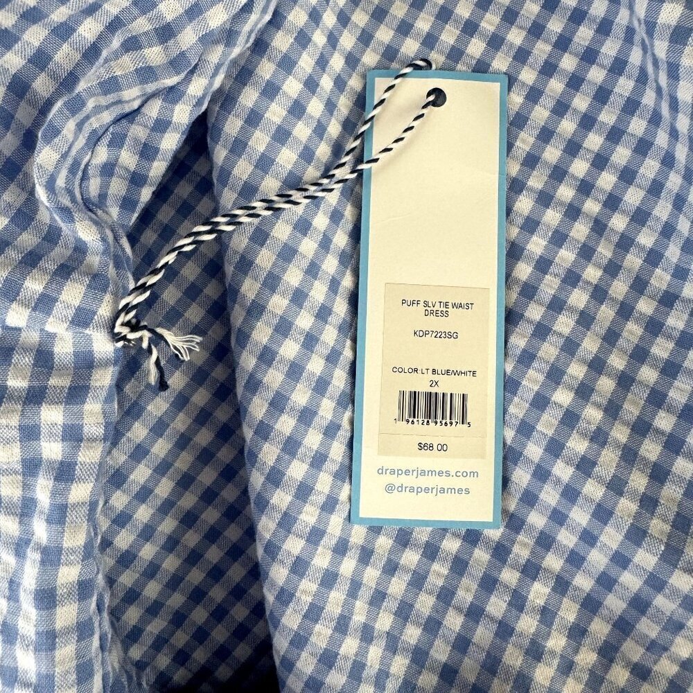 Draper James Blue Gingham Midi Dress - Picture 9 of 13